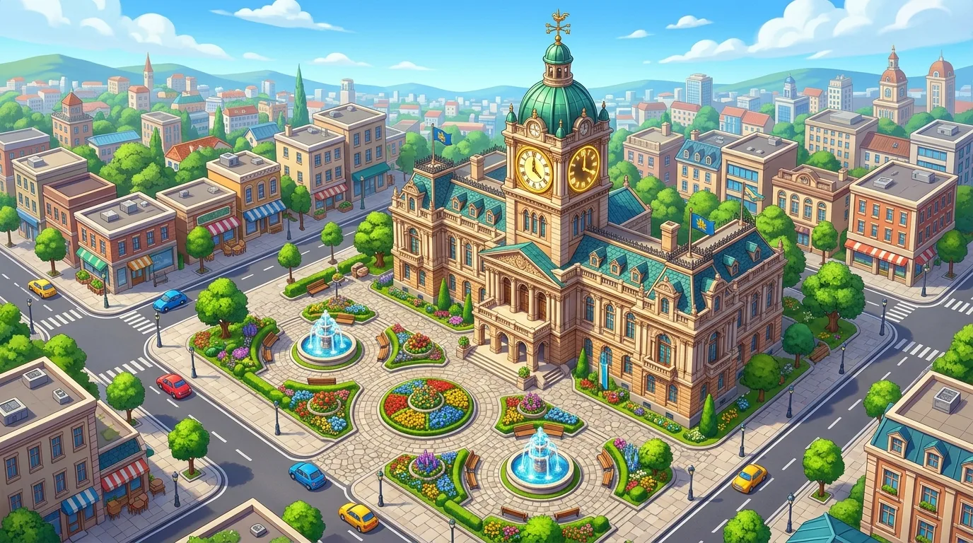 Completed Grand City Hall in the Downtown district