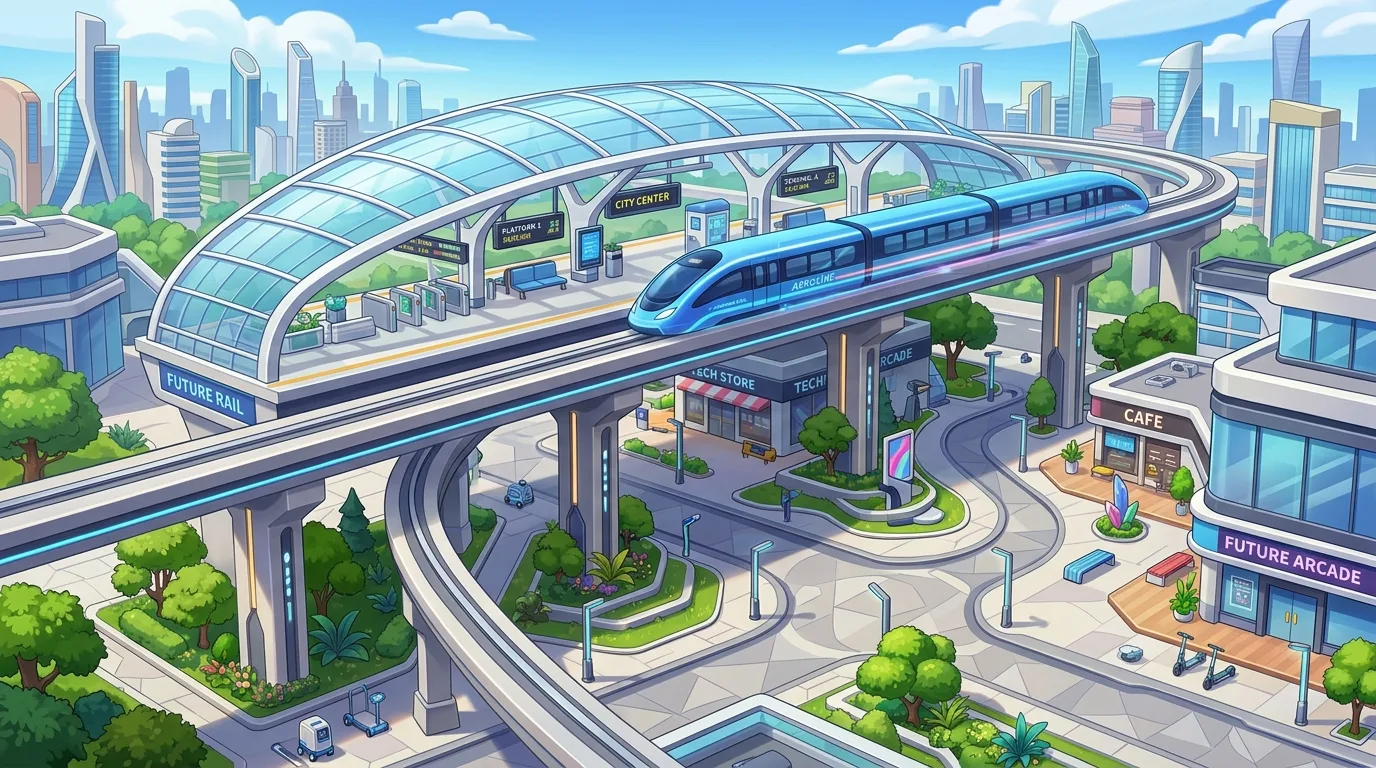 Maglev terminal in the Industrial Transit district